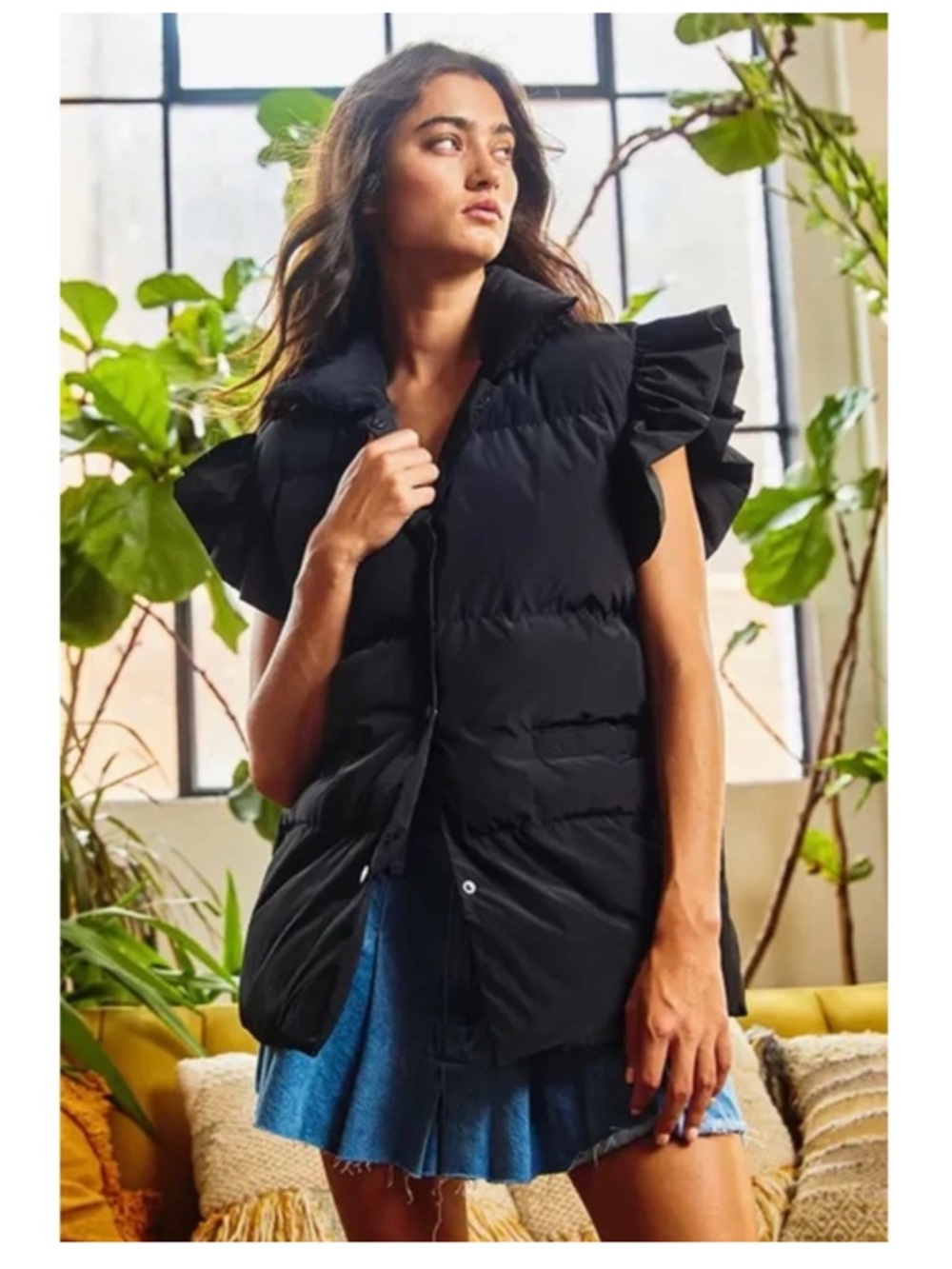 BUCKETLIST Black Quilted Puffer Coat